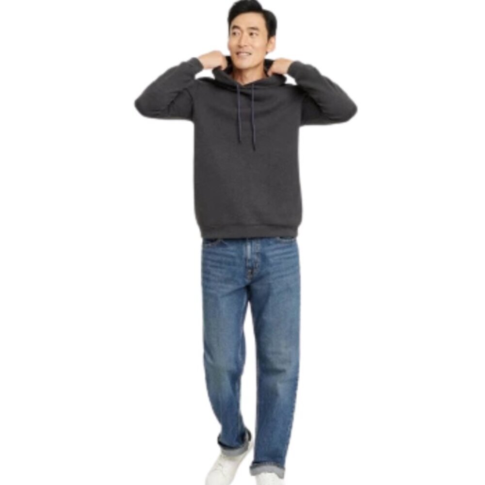 Goodfellow & Co Men's Textured Fleece Hoodie Medium Charcoal Pullover NWT